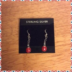 Sterling Silver Ladybug Dangle Earrings